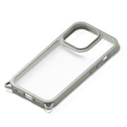 PG-23BPT03GY [iPhone 15 Pro用 クリアタフケース グレー]