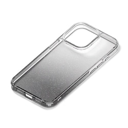 PG-23BPT12BK [iPhone 15 Pro用 グラデーションハイブリッドケース ラメ・ブラック]