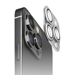 PG-23BCLG15SV [iPhone 15 Pro/iPhone 15 Pro Max用 カメラフルプロテクター グリッター/ラメシルバー]