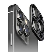 PG-23BCLG22BK [iPhone 15 Pro/iPhone 15 Pro Max用 カメラフルプロテクター PVCレザー/カーボン調ブラック]