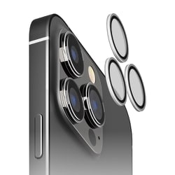 PG-23BCLG24SV [iPhone 15 Pro/iPhone 15 Pro Max用 カメラレンズプロテクター シルバー]