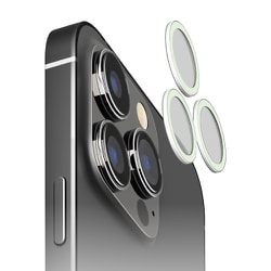 PG-23BCLG25WH [iPhone 15 Pro/iPhone 15 Pro Max用 カメラレンズプロテクター 蓄光]
