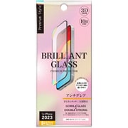 PG-23DGLW01AG [iPhone 15 Pro Max用 ガイドフレーム付 液晶全面保護ガラス BRILLIANT 2度強化/ゴリラガラス アンチグレア]