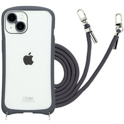 iP23-61-ICSH01 [iPhone 15/14用 背面型ケース i.Color Charcoal]