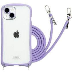 iP23-61-ICSH03 [iPhone 15/14用 背面型ケース i.Color Purple]