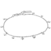 925 Sterling Silver キュービックジルコニア/シェルアンクレット 長さ:25.5cm F034-01H-SV