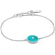 925 Sterling Silver シェルブレスレット 長さ：17.78cm ターコイズ直径：10mm B022-02H-SV