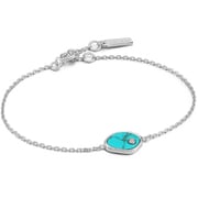 925 Sterling Silver トルコ石ブレスレット 長さ:18.5cm トルコ石サイズ:10×7.5mm B027-01H-SV
