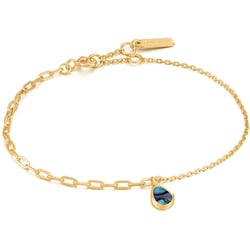 925 Sterling Silver シェルブレスレット 長さ：18.5cm アバロンパールのサイズ：4×5.5mm B027-02G-SV