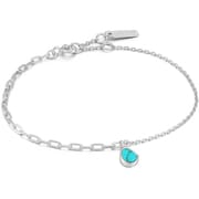 925 Sterling Silver トルコ石ブレスレット 長さ:18.5cm ターコイズサイズ:4×5.5mm B027-02H-SV