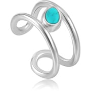925 Sterling Silver トルコ石イヤーカフ 長さ：1.1cm 幅：0.55cm ターコイズサイズ：2×3mm E027-02H-SV