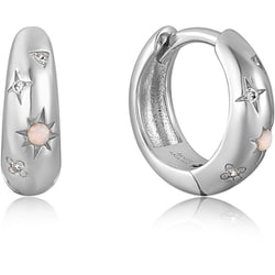 925 Sterling Silver オパール/キュービックジルコニアピアス 直径：12mm 幅：3.5mm E034-05H-SV