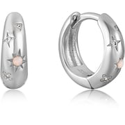 925 Sterling Silver オパール/キュービックジルコニアピアス 直径:12mm 幅:3.5mm E034-05H-SV