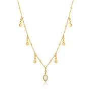 925 Sterling Silver キュービックジルコニア/シェルネックレス 長さ:43cm N016-02G-SV