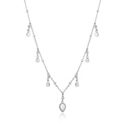 925 Sterling Silver キュービックジルコニア/シェルネックレス 長さ:43cm N016-02H-SV