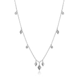 925 Sterling Silver キュービックジルコニアネックレス 長さ：40.5cm N016-03H-SV