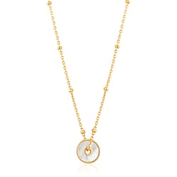 925 Sterling Silver シェルネックレス 長さ：43cm マザーオブパール直径：8mm N022-01G-SV