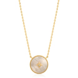 925 Sterling Silver シェルネックレス 長さ：53cm マザーオブパール直径：13.8mm N022-02G-SV