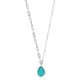 925 Sterling Silver トルコ石ネックレス 長さ：45cm ペンダントサイズ：7.7×10mm ターコイズサイズ：6×8mm N027-02H-SV