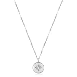 925 Sterling Silver シェルネックレス 長さ：45cm ペンダントの直径：11.5mm マザーオブパールのサイズ：2.5mm N034-02H-SV