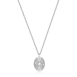 925 Sterling Silver キュービックジルコニア/オパールネックレス 長さ：50cm ペンダントサイズ：15.6×12mm N034-03H-SV