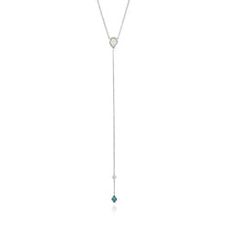 925 Sterling Silver オパール/トルコ石ネックレス 長さ：53cm N014-01H-SV