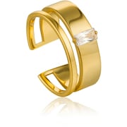 925 Sterling Silver キュービックジルコニアリング リングの幅:0.8cm オープンリング:1.61-1.86cm R018-02G-SV