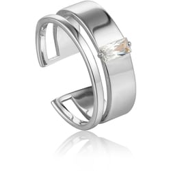 925 Sterling Silver キュービックジルコニアリング リングの幅：0.8cm オープンリング：1.61-1.86cm R018-02H-SV