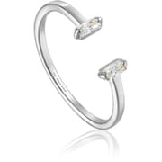 925 Sterling Silver キュービックジルコニアリング リングの幅:0.2cm オープンリング:1.61-1.86cm R018-04H-SV