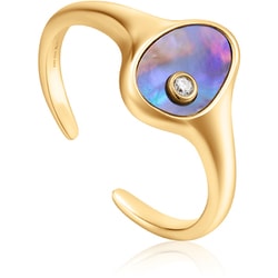 925 Sterling Silver シェル/キュービックジルコニアリング リング幅：1.7～11mm アバロンパールのサイズ：6×8.5mm オープンリング：1.61-1.86cm R027-01G-SV
