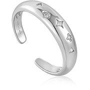 925 Sterling Silver キュービックジルコニアリング リング幅：2.5～4.7mm オープンリング：1.61-1.86cm R034-01H-SV