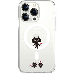 ABF25375i15PR [【公式ライセンス品】 ネコマンジュウMagSafe対応クリアケース for iPhone 15 Pro 渡り]