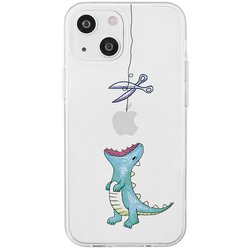 AK25654i15PL [ソフトクリアケース for iPhone 15 Plus はらぺこザウルス グリーン]
