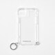 PN25564i15 [ストラップ用リング付きクリアケース for iPhone 15 シルバーチャーム]