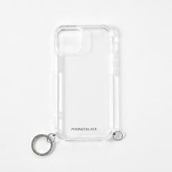 PN25564i15 [ストラップ用リング付きクリアケース for iPhone 15 シルバーチャーム]