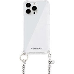 PN25574i15PR [チェーンショルダーストラップ付きクリアケース for iPhone 15 Pro シルバー]