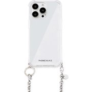 PN25574i15PR [チェーンショルダーストラップ付きクリアケース for iPhone 15 Pro シルバー]