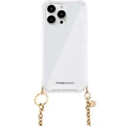 PN25575i15PR [チェーンショルダーストラップ付きクリアケース for iPhone 15 Pro ゴールド]