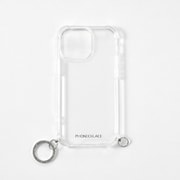 PN25580i15PR [ストラップ用リング付きクリアケース for iPhone 15 Pro シルバーチャーム]