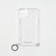 PN25594i15PL [ストラップ用リング付きクリアケース for iPhone 15 Plus ガンブラックチャーム]