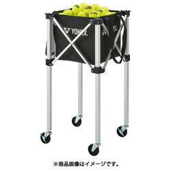 キャスター付きボールバッグ2 AC383 007 ブラック [硬式テニス ボールかご]