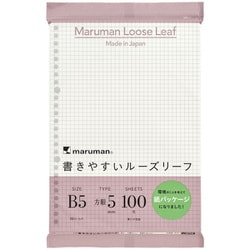 ルーズリーフ B5 方眼罫 100枚 紙パッケージ L1207HK