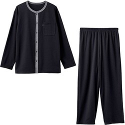 リカバリーパジャマ ニットサッカー メンズ リカバリーウェア ブラック XLサイズ 8120