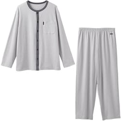 リカバリーパジャマ ニットサッカー メンズ リカバリーウェア ライトグレー Mサイズ 8120