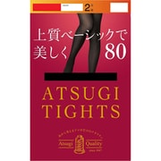 ATSUGI TIGHTS(アツギタイツ) 上質ベーシックで美しく 80デニールタイツ L-LL ブラック 2足組 FP12812P