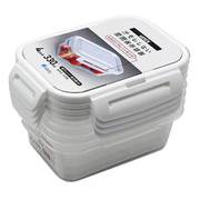 保存容器 密閉 長角 S 330ml 4個 パッキン付 タイトロック こぼれない 便利 耐熱 食洗機対応