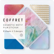 コスメモチーフシール 「コフレ」 COFFRET SQUARE ピンクフロ―ト COFS004