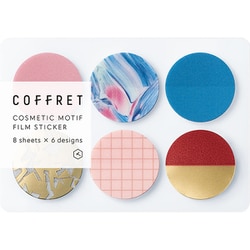 コスメモチーフシール 「コフレ」 COFFRET CIRCLE ピンクフロート COFC004