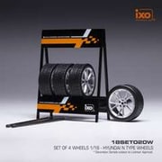 18SET020W 1/18 タイヤセット ヒョンデ Nタイプ シルバー [コレクションカー用品]