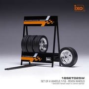 18SET025W 1/18 タイヤセット Penta シルバー/クローム [コレクションカー用品]